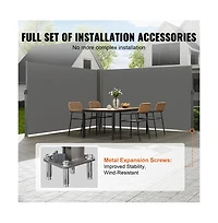 Sugift 71x236 in Retractable Side Awning Aluminum Outdoor Privacy Screen with 280g Polyester Fabric