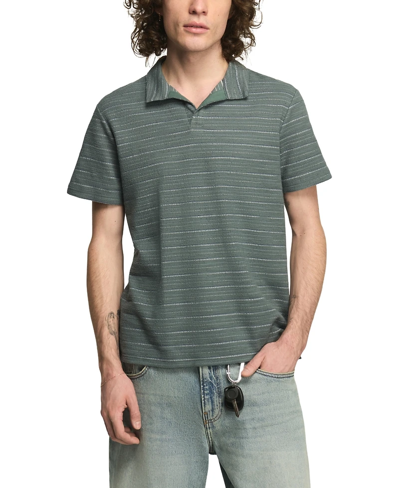 Lucky Brand Men's Jacquard Striped Polo Shirt
