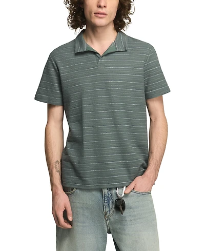 Lucky Brand Men's Jacquard Striped Polo Shirt