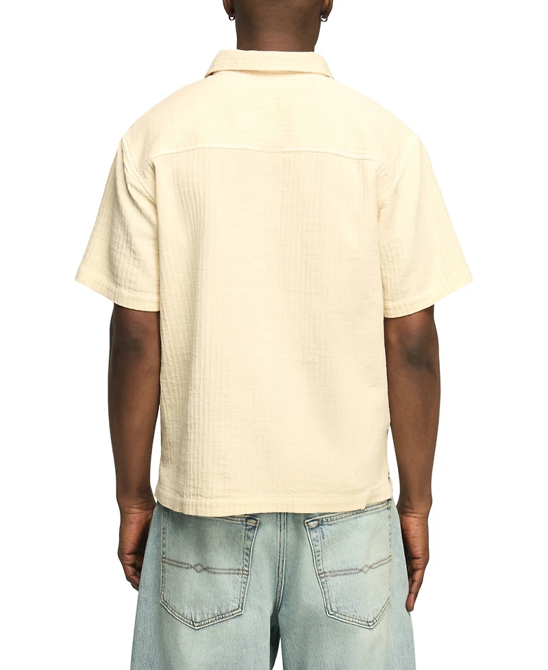 Lucky Brand Men's Double Cloth Popover Short-Sleeve Polo Shirt