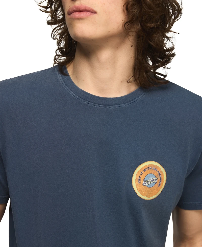 Lucky Brand Men's Blue Moon Orange Graphic T-Shirts