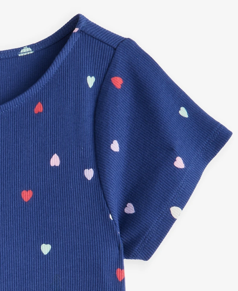 Epic Threads Girls' 5-20 Hearts-Print Ribbed Tee, Macy's Exclusive