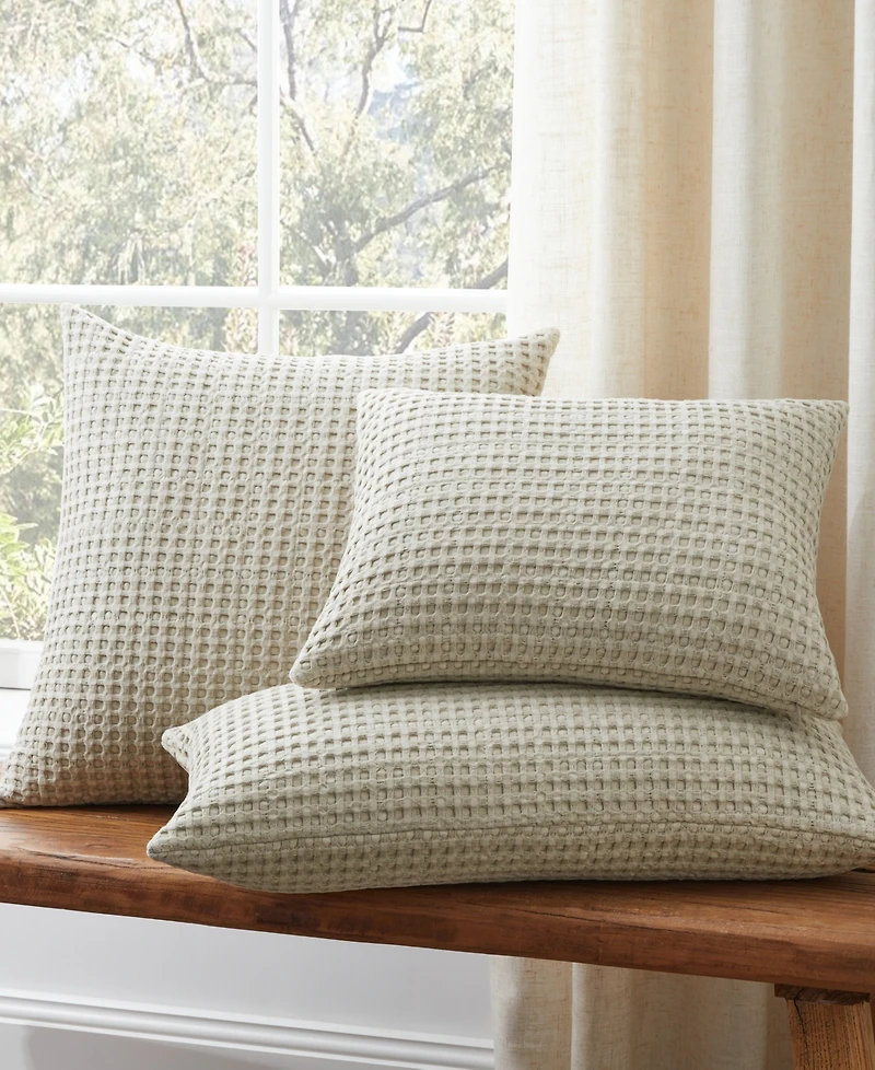 Levtex Mills Waffle Invisible Zipper Decorative Pillow, 12" x 24"