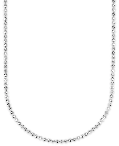 Macy's Men's Polished Moon Bead Chain Necklace in Sterling Silver