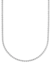 Macy's Men's Polished Moon Bead Chain Necklace in Sterling Silver