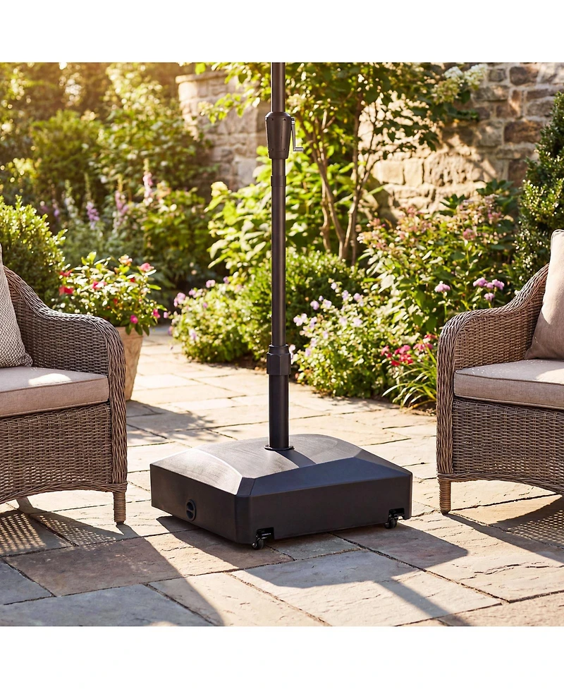 Costway 176 Lbs Mobile Fillable Patio Umbrella Base with 4 Wheels 2 Locks for 1.4-1.9" Pole