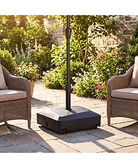 Costway 176 Lbs Mobile Fillable Patio Umbrella Base with 4 Wheels 2 Locks for 1.4-1.9" Pole