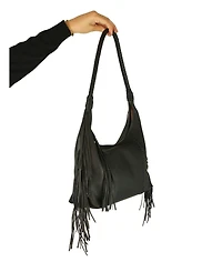 Carlos Falchi Fringe Leather Hobo Bag