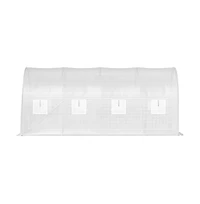 Sugift 15 x 6.5 x 7 ft Walk in Tunnel Greenhouse Galvanized Steel Frame 8 Roll Up Windows