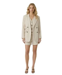 Modenaire Women's 3-Piece Blazer Vest Shorts Set