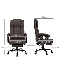 Boyel Living High Back Massage Office Chair with 6 Vibration Points Pu Leather Reclining