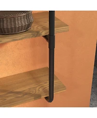 Homcom Industrial Multi-Tier Shelf Wall-Mounted Floating Shelf Utility Bookcase