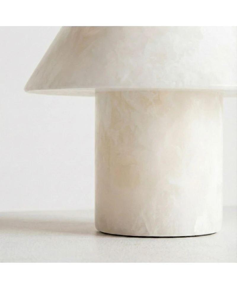 Brightech Alora Solid Alabaster Led Table Lamp with Empire Shade