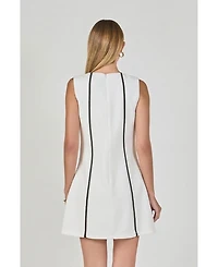 endless rose Women's Linen Binded Mini Dress