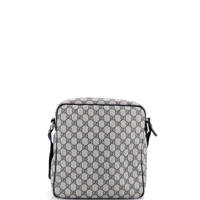 Pre-Owned Gucci Medium Front Zip Messenger Gg Coated Canvas