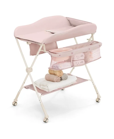 Gouun Infant Diaper Changing Table with Water Basin and Wheels
