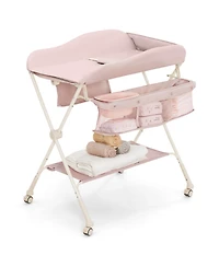 Gouun Infant Diaper Changing Table with Water Basin and Wheels