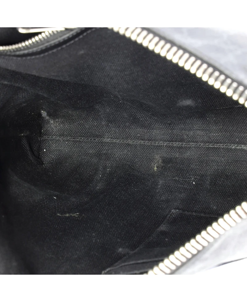 Pre-Owned Gucci Medium Web Zip Flat Messenger Gg Coated Canvas
