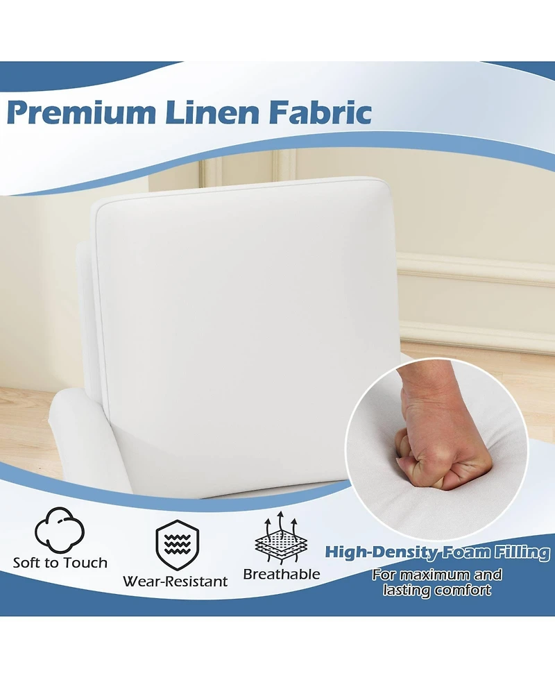 Slickblue Farmhouse Floral Armchair with High Back and Solid Wood Legs Accent Chair Design