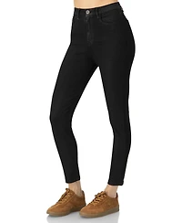 Ivonne Women's Skinny Jeans with Button and Patch Pockets