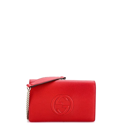 Pre-Owned Gucci Soho Wallet on Chain Leather