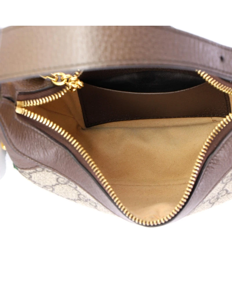 Pre-Owned Gucci Mini Ophidia Half Moon Bag Gg Coated Canvas
