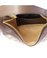 Pre-Owned Gucci Mini Ophidia Half Moon Bag Gg Coated Canvas