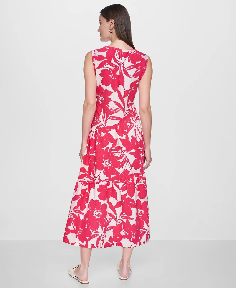 Dkny Women's Sleeveless Printed Midi Dress