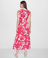 Dkny Women's Sleeveless Printed Midi Dress