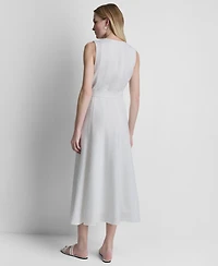 Dkny Women's Sleeveless Belted Midi Dress