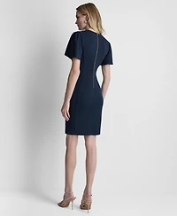 Dkny Women's Flutter Short-Sleeve Sheath Dress