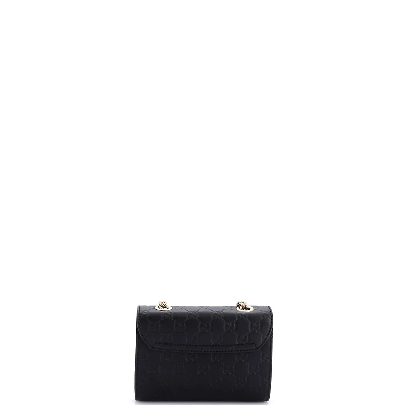 Pre-Owned Gucci Mini Emily Chain Flap Bag Guccissima Leather
