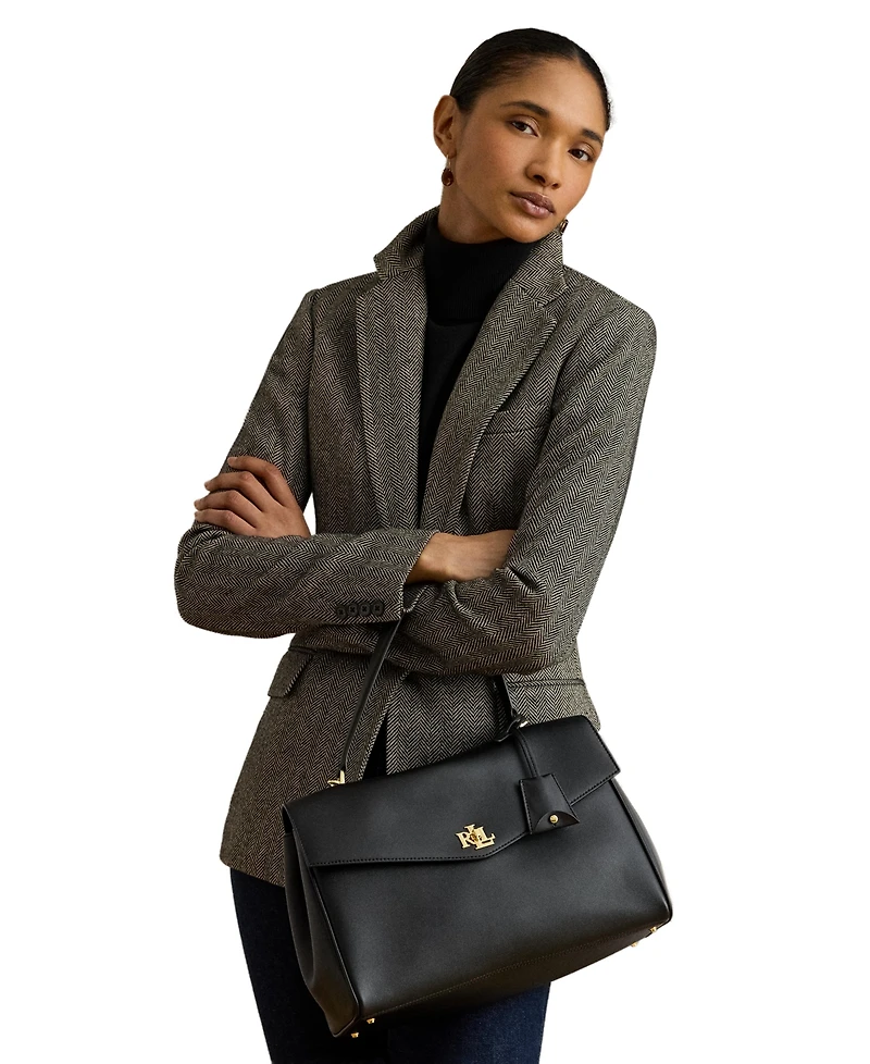 Lauren Ralph Lauren Farrah Soft Leather Medium Satchel Handbag