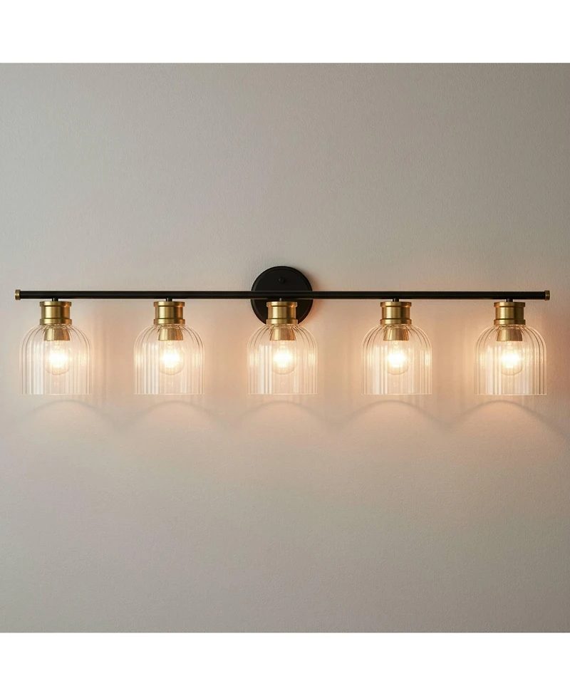 Stiffel Lana 40" Wide and Warm Brass 5-Light Bath Light