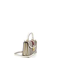 Pre-Owned Gucci Small Ophidia Flap Top Handle Bag Gg Coated Canvas
