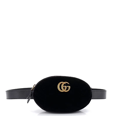 Pre-Owned Gucci Gg Marmont Belt Bag Matelasse Velvet