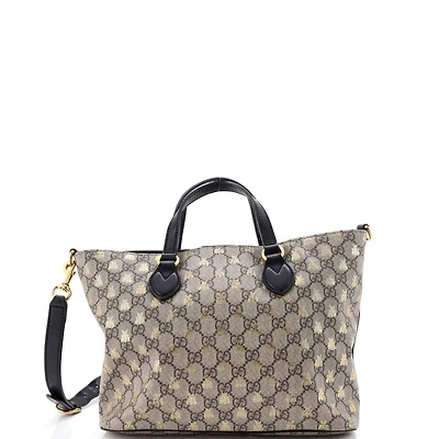 Pre-Owned Gucci Small Convertible Soft Tote Printed Gg Coated Canvas