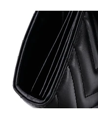 Pre-Owned Gucci Mini Gg Marmont Chain Wallet Matelasse Leather