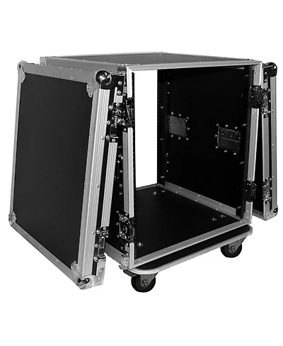 ProX T-12RSS 12U Ata Deluxe Flight Road Case with 4" Casters for Amplifier Rack Mount Module, 19" Rail Depth
