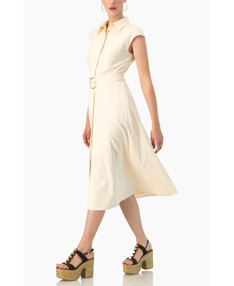 Ivonne Women's Midi Wide Shirt Dress