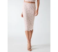 Guess Women's Katrina Midi Lace Pencil Skirt