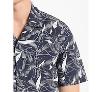 Michael Kors Men's Floral Printed Camp Collar Shirt