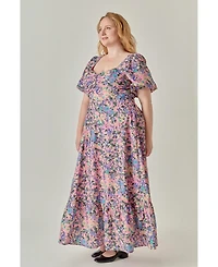 English Factory Plus Open Back Tie Maxi Dress