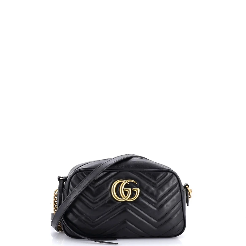 Pre-Owned Gucci Small Gg Marmont Shoulder Bag Matelasse Leather