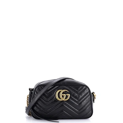 Pre-Owned Gucci Small Gg Marmont Shoulder Bag Matelasse Leather