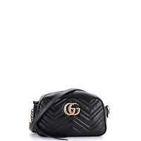 Pre-Owned Gucci Small Gg Marmont Shoulder Bag Matelasse Leather
