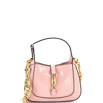 Pre-Owned Gucci Mini Jackie 1961 Chain Hobo Patent