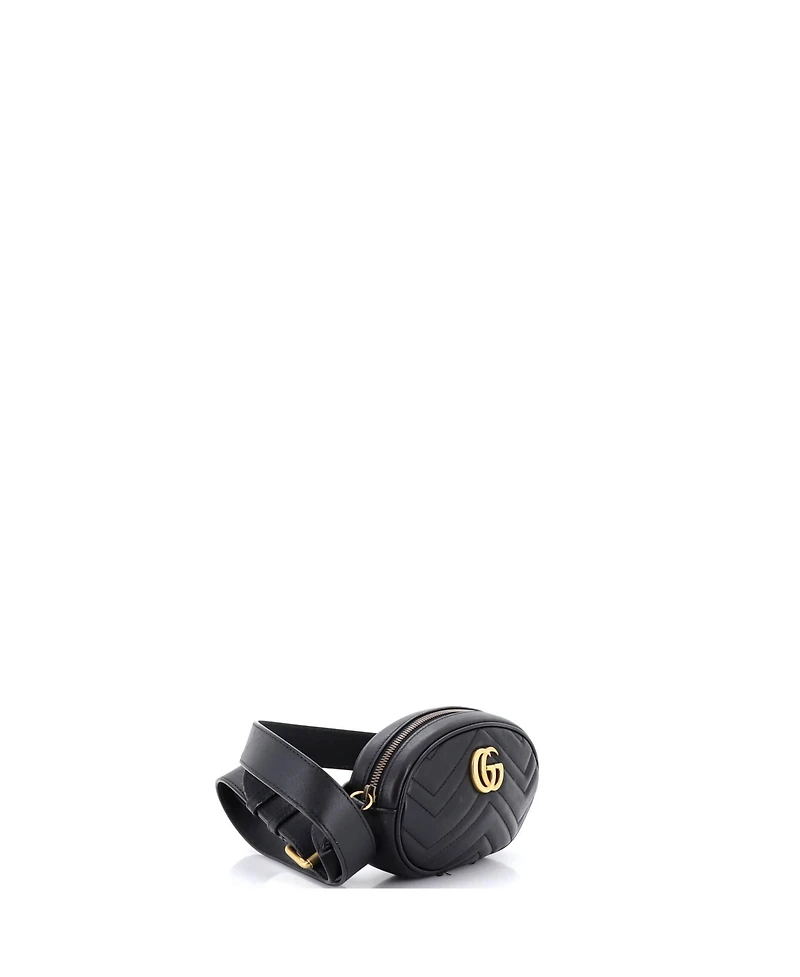 Pre-Owned Gucci Gg Marmont Belt Bag Matelasse Leather