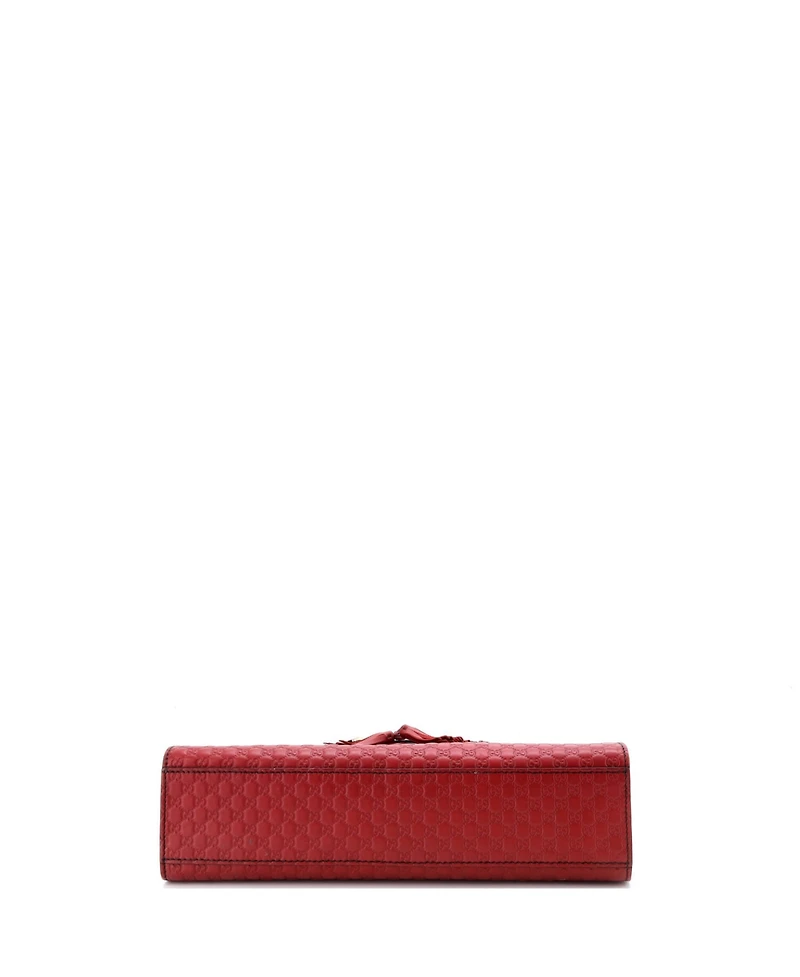 Pre-Owned Gucci Medium Emily Chain Flap Bag Microguccissima Leather