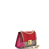 Pre-Owned Gucci Medium Padlock Shoulder Bag Gg Coated Canvas and Leather